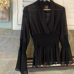 Black sheer pretty blouse. Like new.
